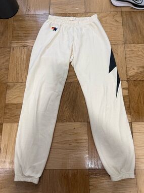 Aviator Nation cream lightning bolt sweatpants